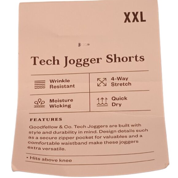 Men's Goodfellow Tech Jogger Shorts Teal Blue Size XXL NWT - Picture 2 of 8